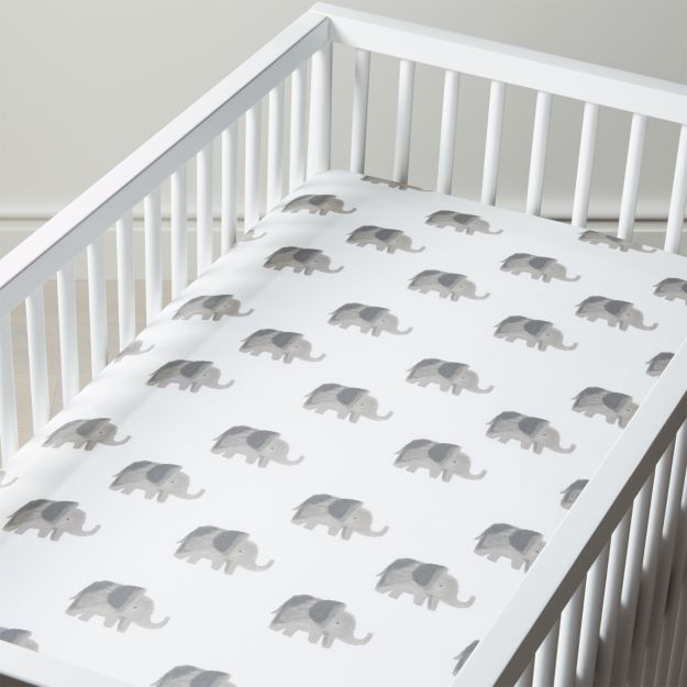 Organic Wild Excursion Elephant Crib Fitted Sheet + Reviews Crate and