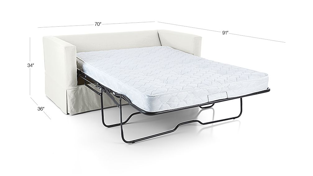 Willow White Couch with Pull Out Bed + Reviews Crate and Barrel