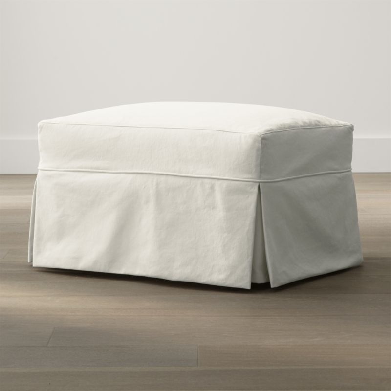 Willow Ottoman with Casters Deso Snow Crate and Barrel