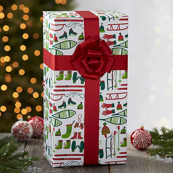 Winter Accessories Gift Wrap in Wrapping Paper Crate and Barrel