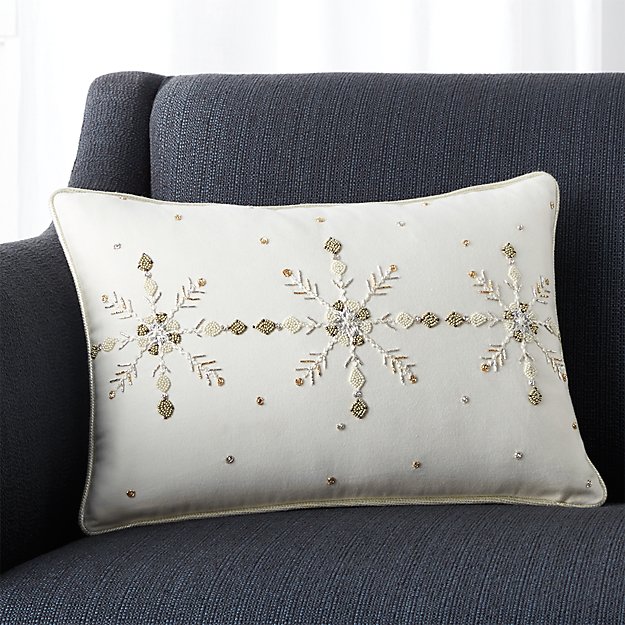 White Snowflake Pillow Crate and Barrel