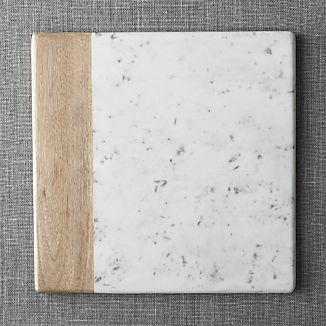 Wood-Marble Square Platter