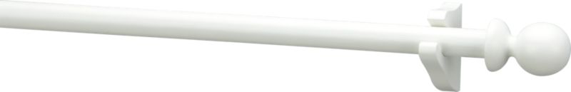 White Wood 1.25"dia.x72" Curtain Rod Set