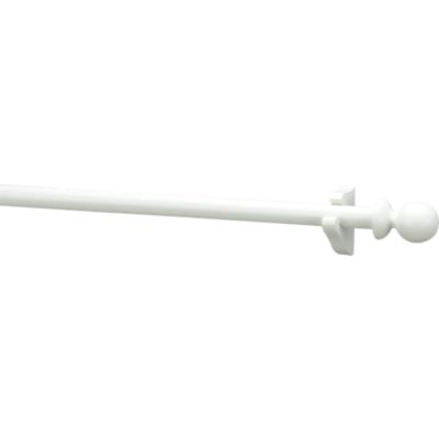 White Wood 1.25dia.x96 Curtain Rod Set