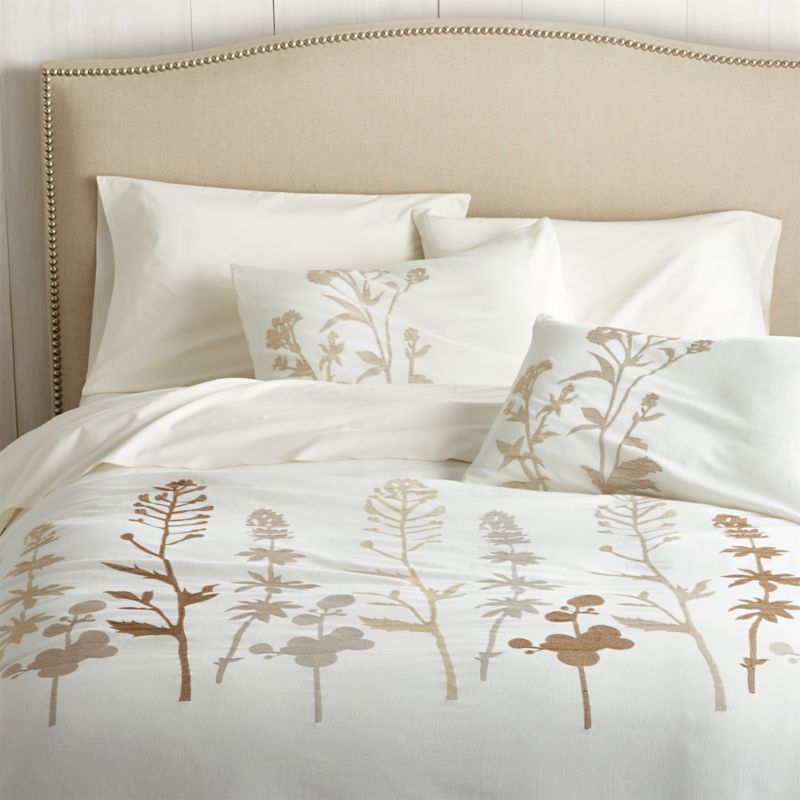 Woodland Natural Full/Queen Duvet Cover Crate and Barrel