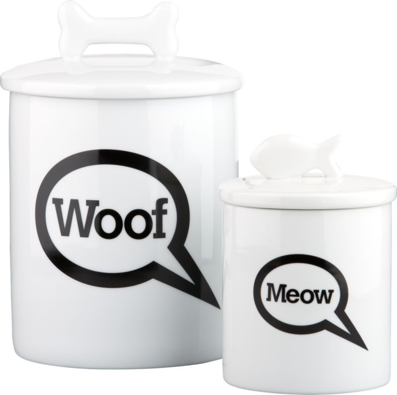 "Woof" and "Meow" Treat Jars
