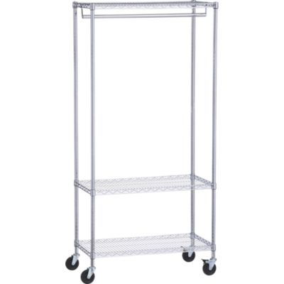 Work Mobile 3-Shelf Garment Rack