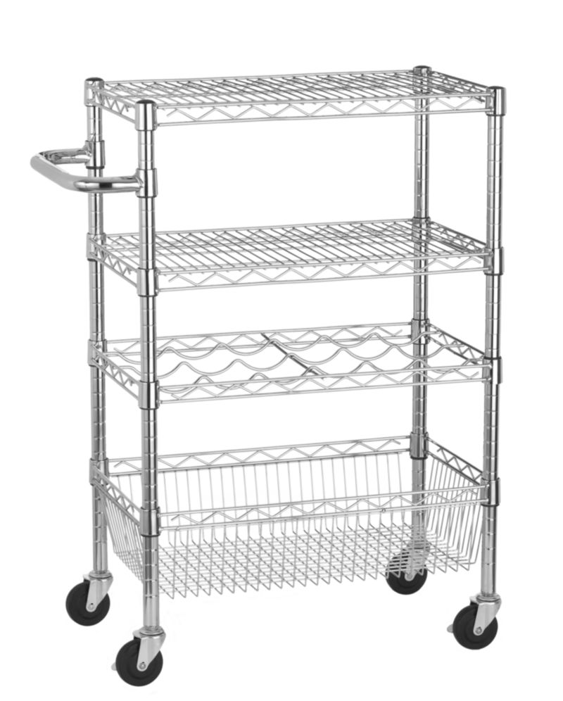 Utility Cart. 27.75"Wx14"Dx36"H (23.75"W without handle).