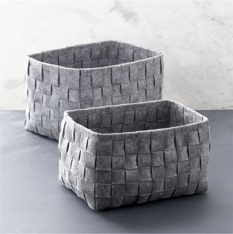 Woven Felt Bins - Small Woven Felt Bin