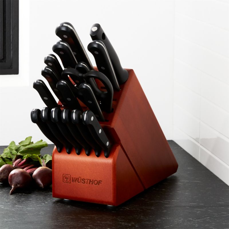 Wüsthof ® Gourmet 18Piece Cherry Knife Block Set Crate and Barrel