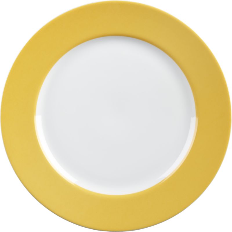 Yellow Rim Dinner Plate