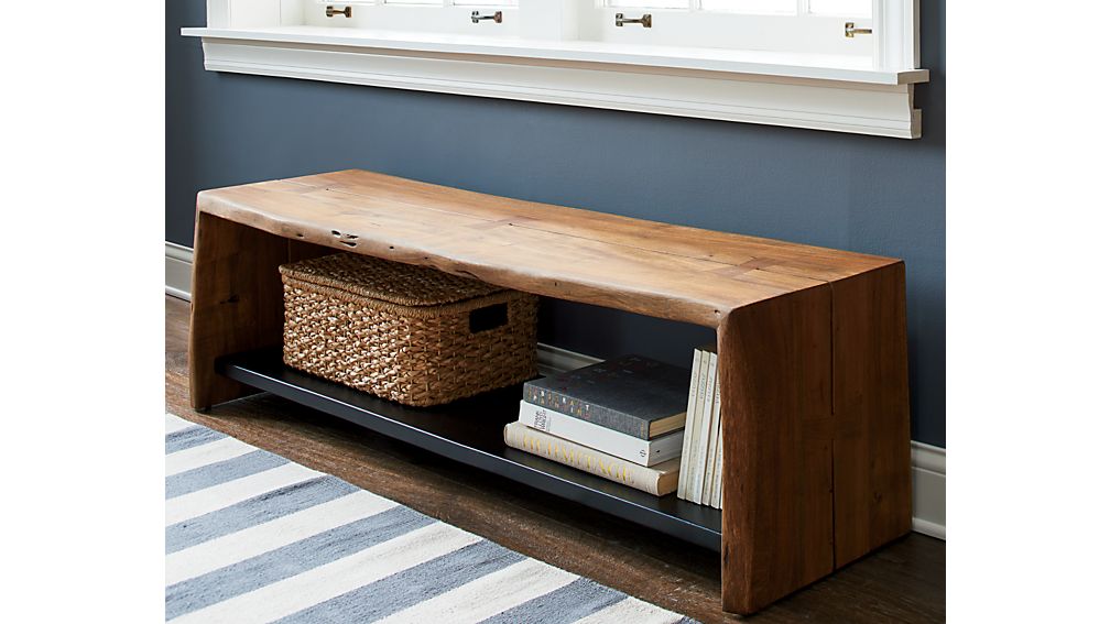 Yukon Entryway Bench with Shelf Crate and Barrel