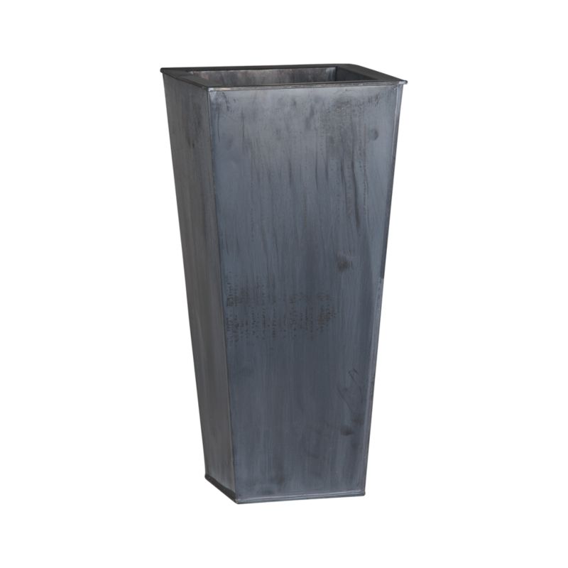 Zinc 23.5" Tall Square Planter