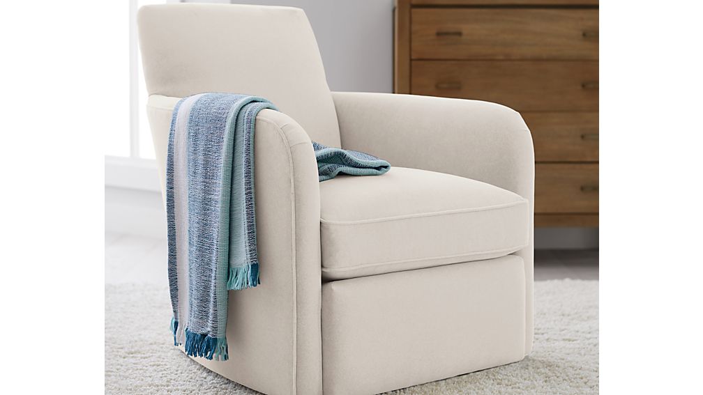 Zoe Swivel Chair Valencia Charcoal Crate and Barrel