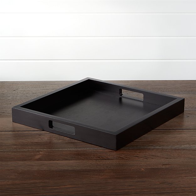Zuma Square Black Serving Tray Crate and Barrel