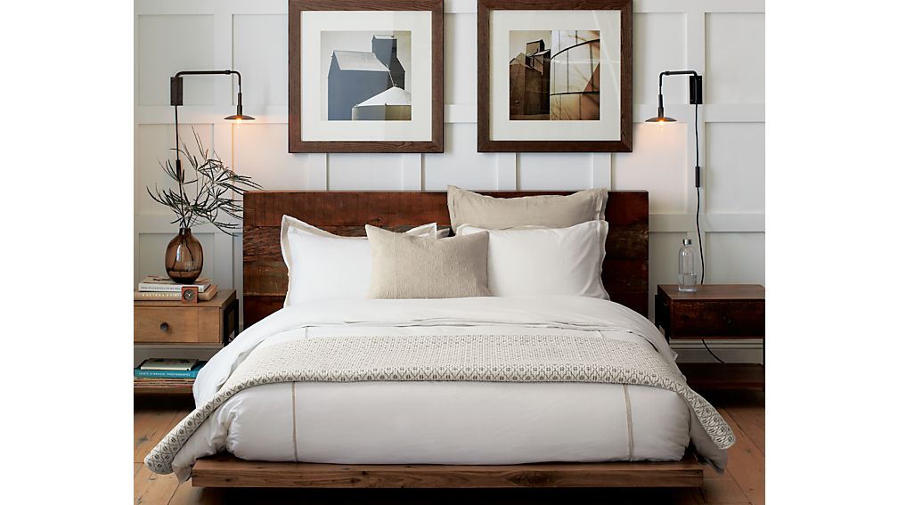 Atwood Queen Bed without Bookcase Footboard Crate and Barrel