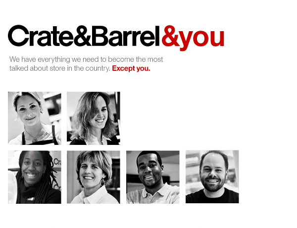 Crate and Barrel and you.