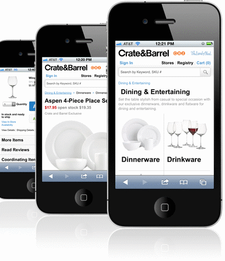 Crate and Barrel Mobile Website