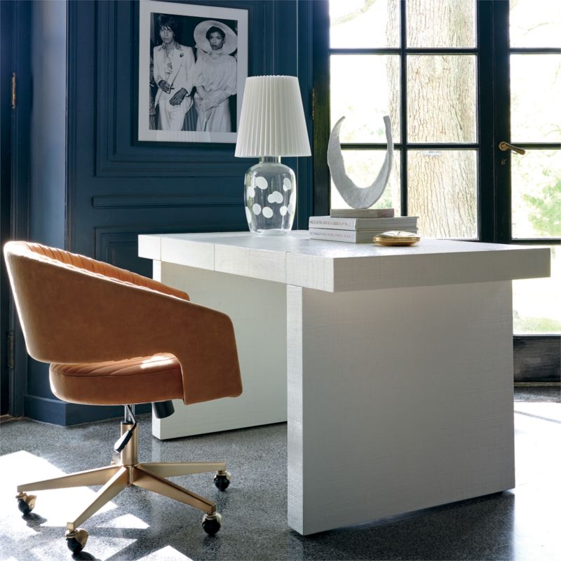 Channel Ivory Velvet Office Chair