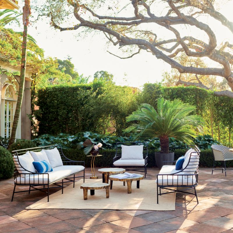 Breton Black Metal Outdoor Sofa