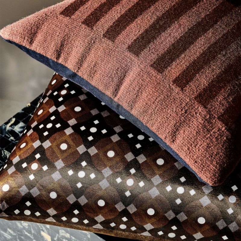 Rhava Woven Brown Throw Pillow with DownAlternative Insert 20"