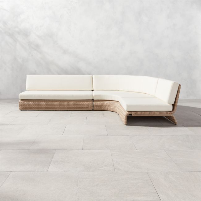 Online Designer Patio Foss Woven 3-Piece Modern Outdoor Sectional Sofa