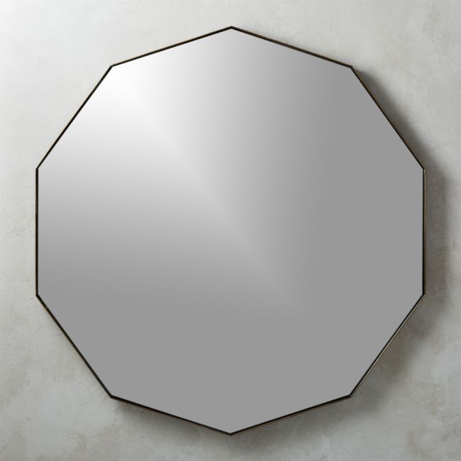 Geo Antiqued Brass Wall Mirror