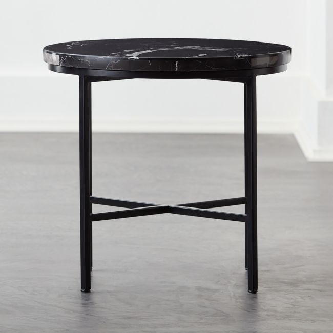 Online Designer Combined Living/Dining Irwin Black Marble Side Table