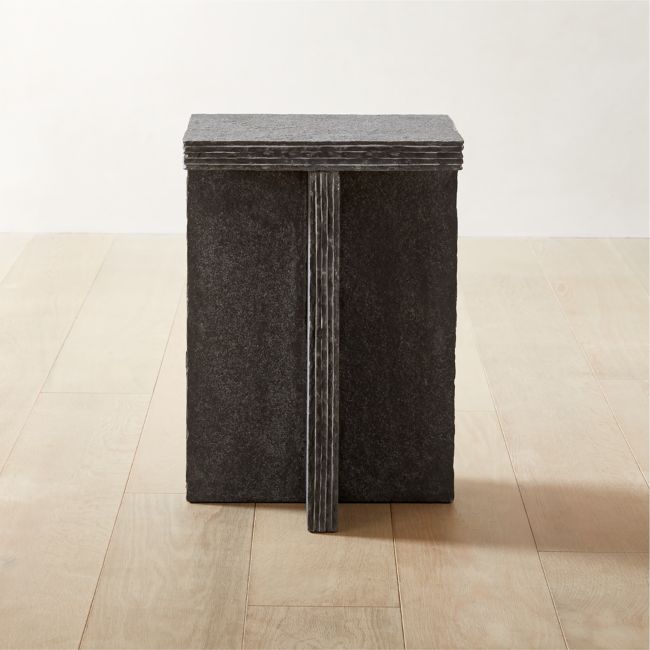 Online Designer Combined Living/Dining Ruvido Black Stone Side Table