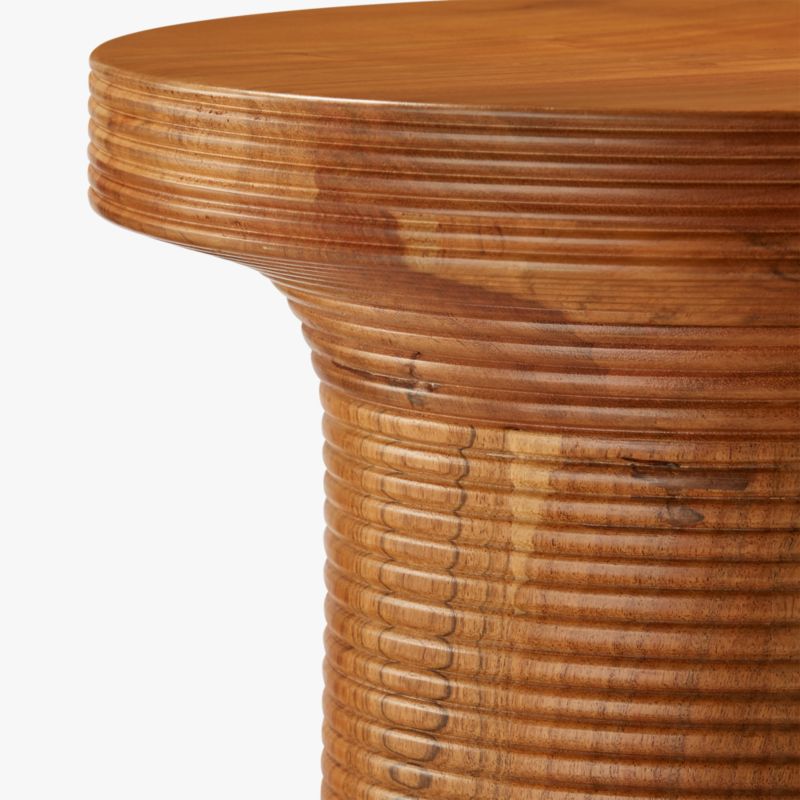 Trill round deals wood side table