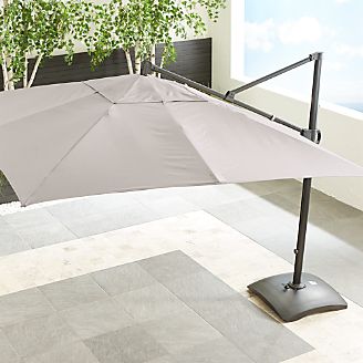 10' Sunbrella ® Silver Square Cantilever Umbrella
