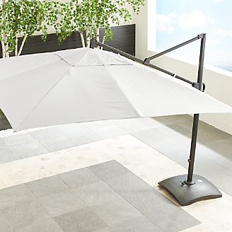 10' Sunbrella ® White Sand Square Cantilever Umbrella