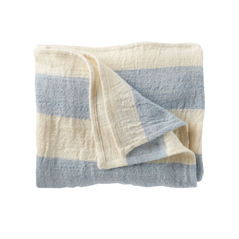 Kids Blankets Light Blue Grey Striped Throw Blanket Crate and Barrel