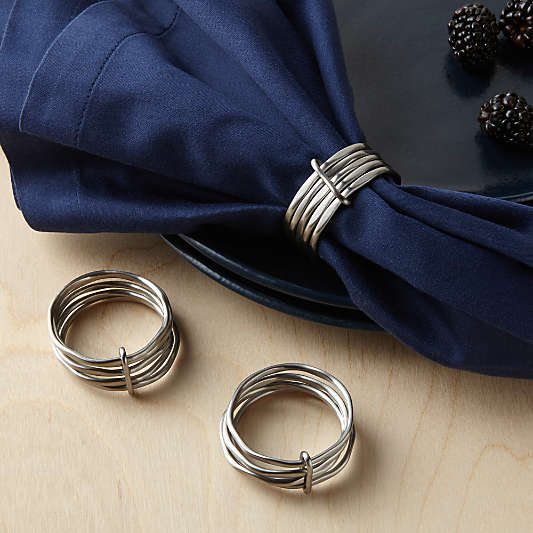 Napkin Rings Silver, Gold & Wood Crate and Barrel