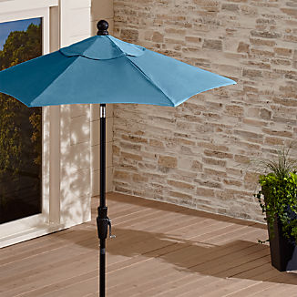 Outdoor Patio Umbrellas Crate And Barrel 6 Round Sunbrella Shire High Dining Patio Umbrella With Tilt Black Frame