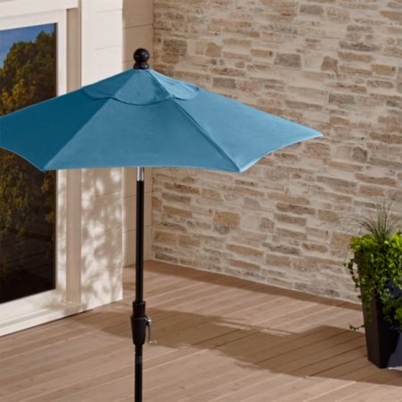 6 Round Sunbrella Sapphire Patio Umbrella With Tilt Black Frame