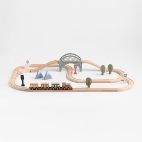 Image of 45-Piece Wooden Kids Train Set