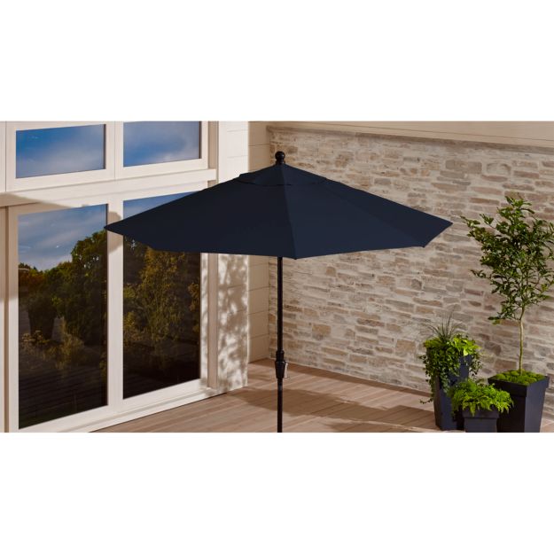 9' Navy Patio Umbrella by Sunbrella in Patio Umbrellas + Reviews