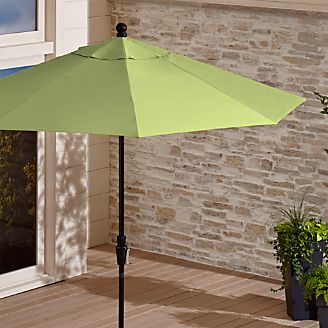 9' Round Sunbrella ® Kiwi Outdoor Umbrella with Tilt Black Frame