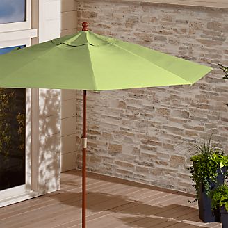 9' Round Sunbrella ® Kiwi Outdoor Umbrella with FSC Eucalyptus Frame