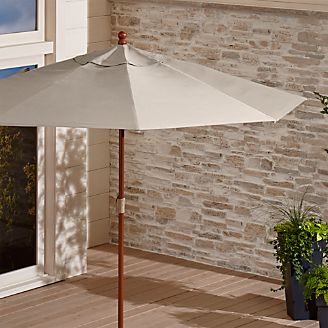 9' Round Sunbrella ® Stone Patio Umbrella with FSC Eucalyptus Frame