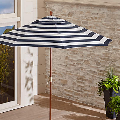 Sunbrella Striped Market Umbrella Crate And Barrel