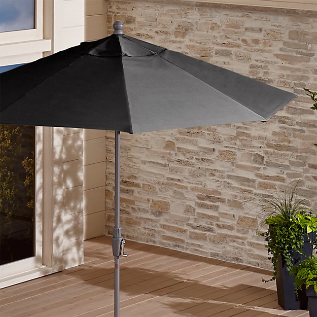 9 Round Sunbrella Charcoal Patio Umbrella With Tilt Silver 9 Round Sunbrella Charcoal Patio Umbrella With Tilt Silver Frame