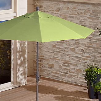 9' Round Sunbrella ® Kiwi Outdoor Umbrella Canopy with Tilt Silver Frame