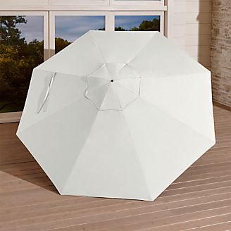 9' Round Sunbrella ® White Sand Umbrella Canopy