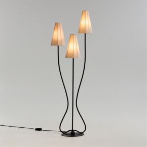 Nouveauté 3-Light Metal Floor Lamp with Linen Shades 68