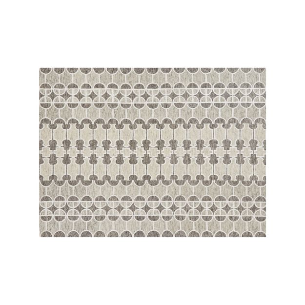 Abbey 9x12 Grey and White Rug + Reviews | Crate and Barrel