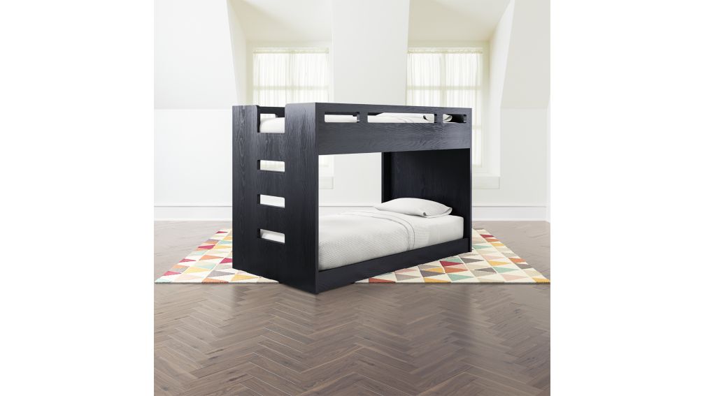Abridged Charcoal Glaze Low Twin Bunk Bed with Left Ladder + Reviews