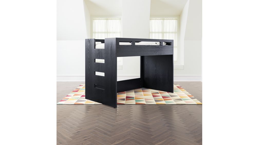 Abridged Charcoal Glaze Low Twin Loft Bed with Left Ladder + Reviews