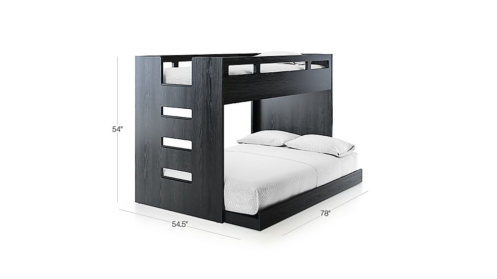 Abridged Charcoal Glaze Twin Over Full Bunk Bed Crate and Barrel